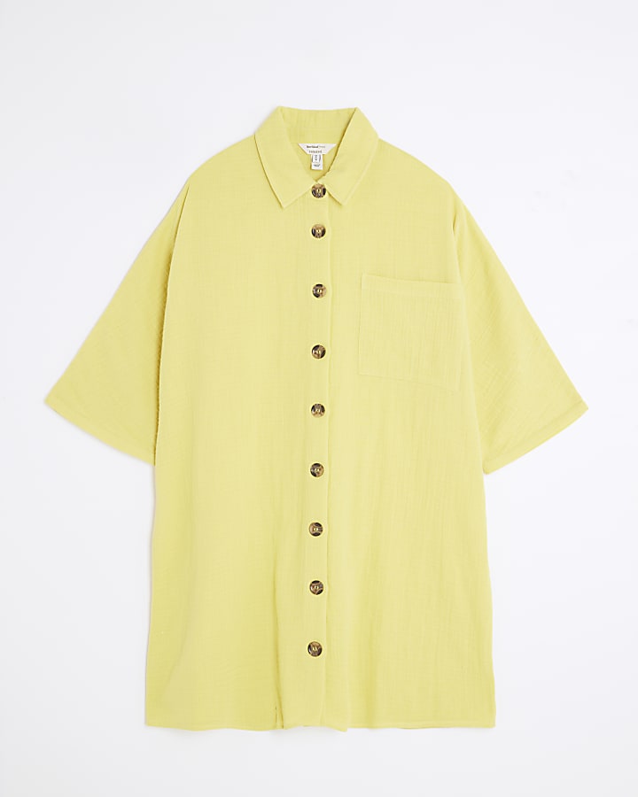 Yellow Short Sleeve Longline Shirt