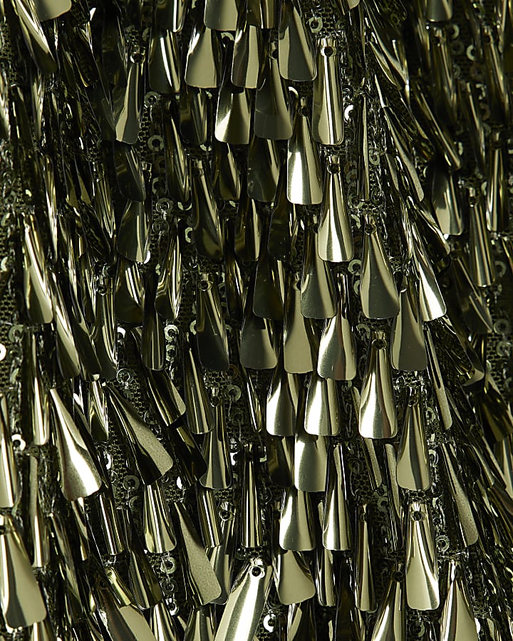 RI Studio Green Sequin Halter Neck Mini Dress