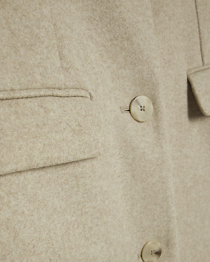 Beige Single Breasted Coat