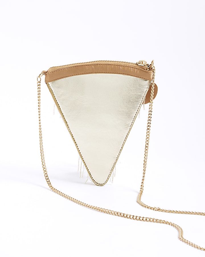 Beige Premium Beaded Pizza Shoulder Bag