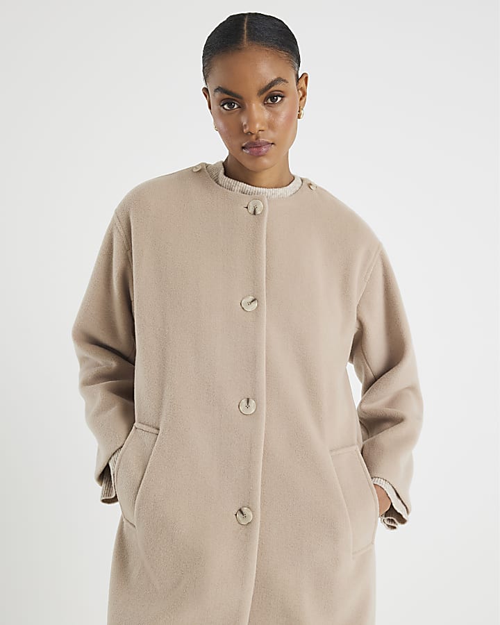 Cream Scarf Cape Coat
