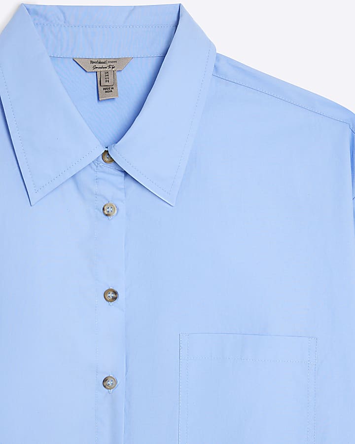 Blue Boxy Fit Short Sleeve shirt