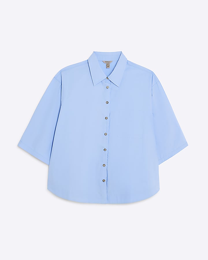 Blue Boxy Fit Short Sleeve shirt