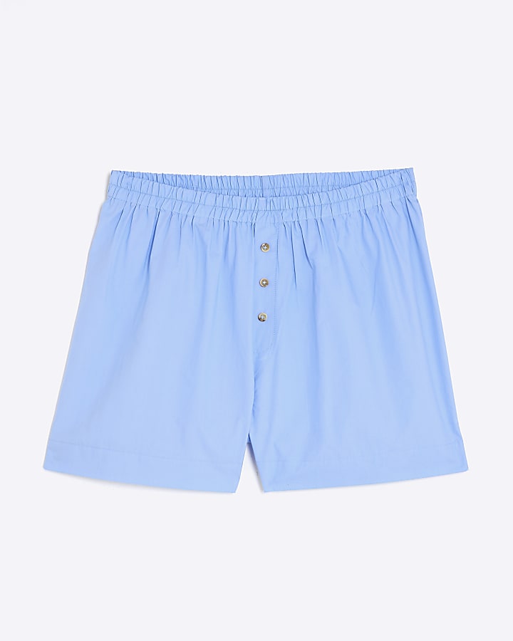 Blue Pull On Button Shorts
