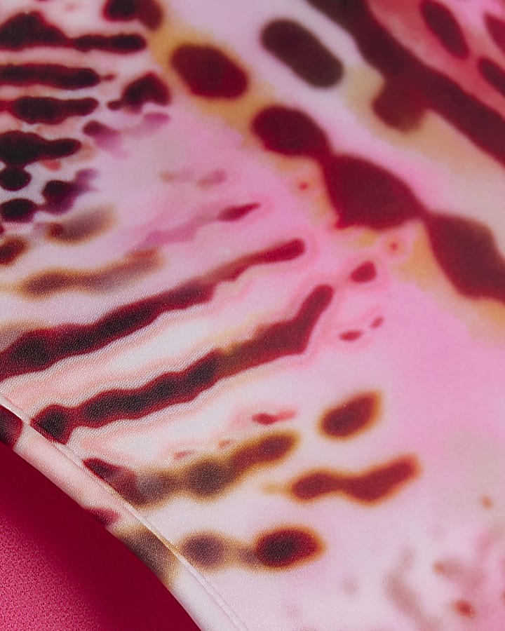 Pink Animal Print Buckle Bikini Bottoms