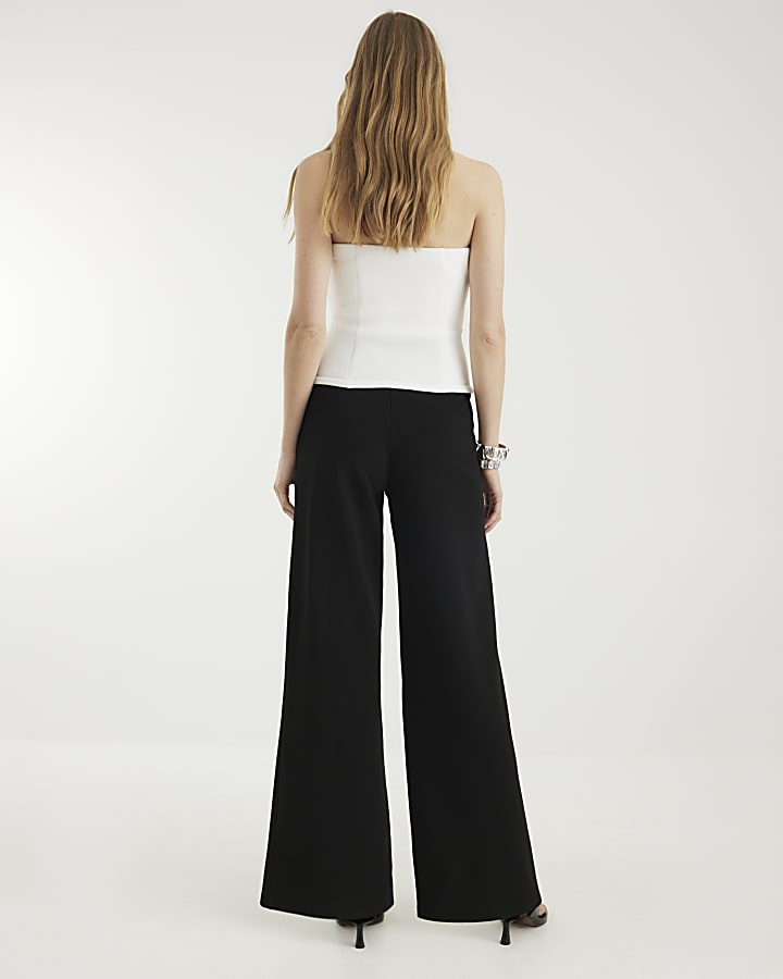 Black Bandeau Sculpted Colour Block Jumpsuit