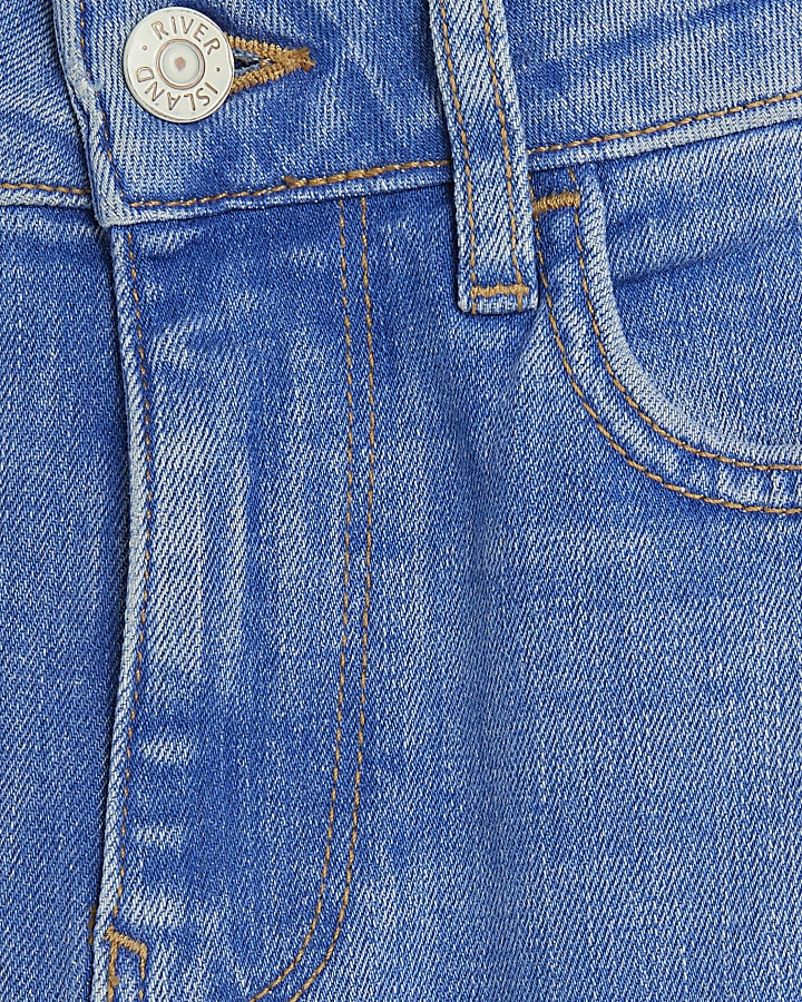 Blue Mid Rise Bootcut Jeans