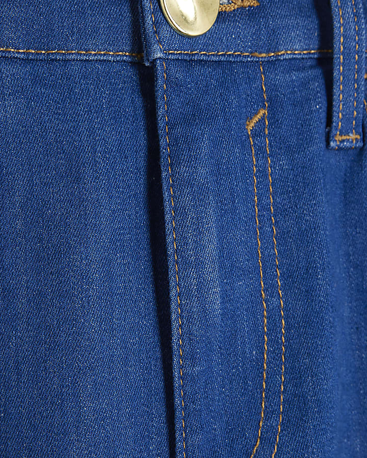 Blue High Rise Palazzo Jeans
