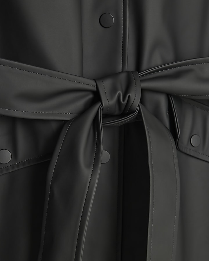 Black Belted Trench Raincoat