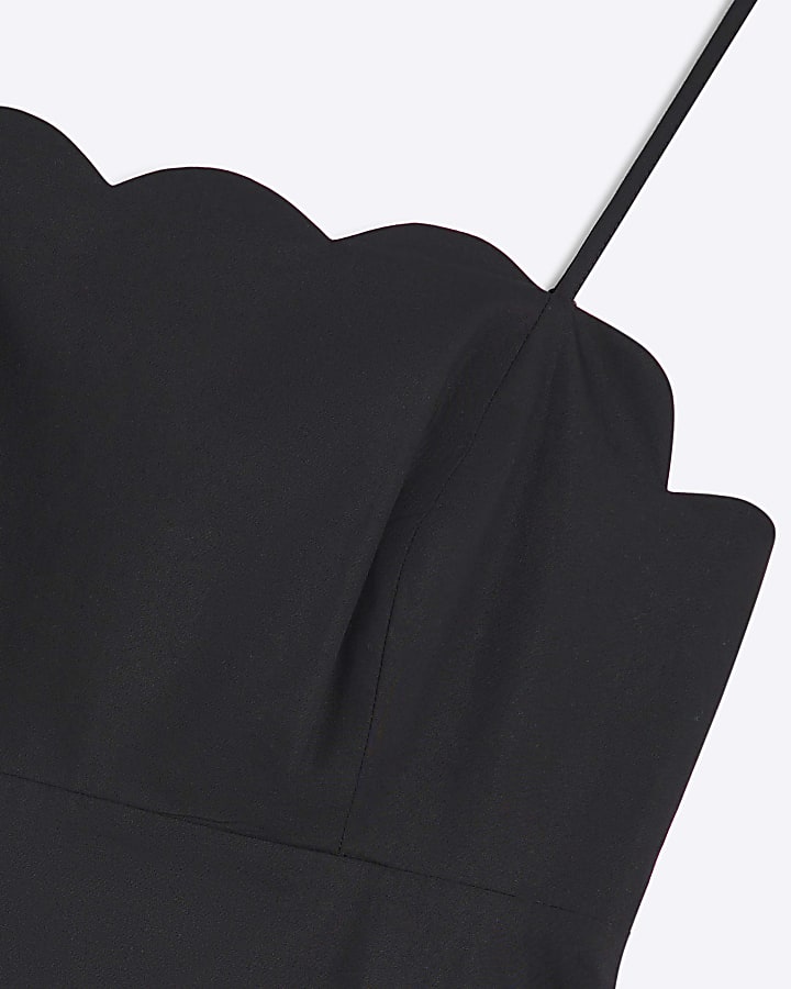 Black Strappy Midi Sun Dress