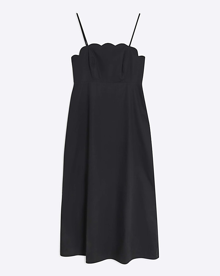 Black Strappy Midi Sun Dress