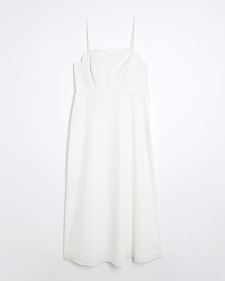 White Strappy Midi Sun Dress