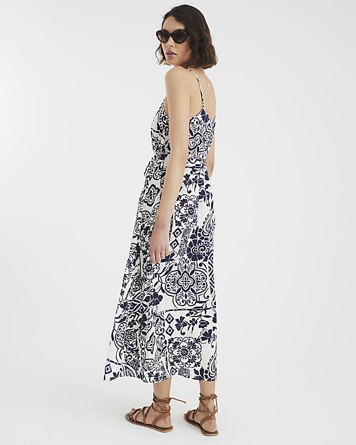 Black Floral Print Sleeveless Maxi Dress