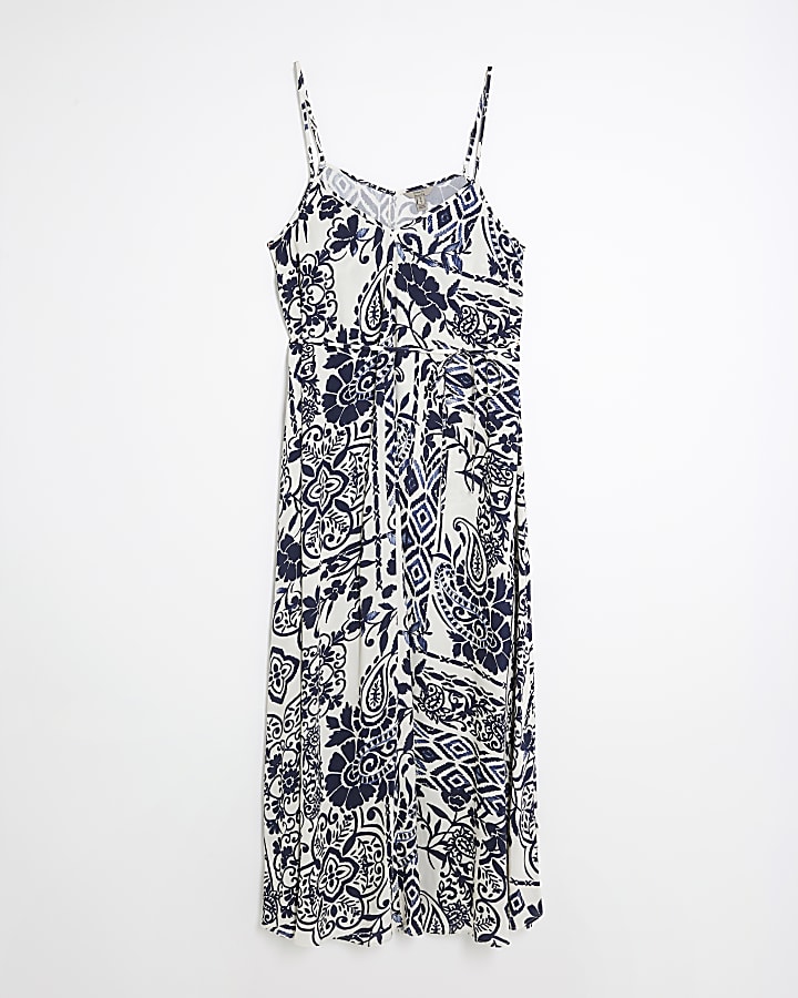 Black Floral Print Sleeveless Maxi Dress