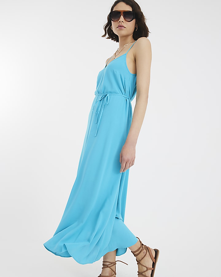 Turquoise Sleeveless Maxi Dress
