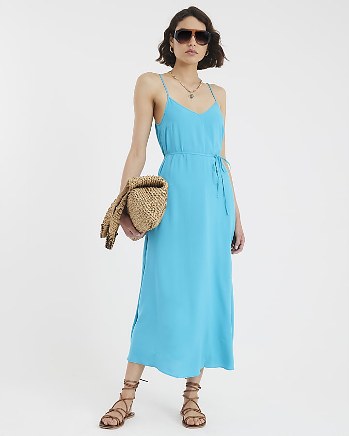 Turquoise Sleeveless Maxi Dress