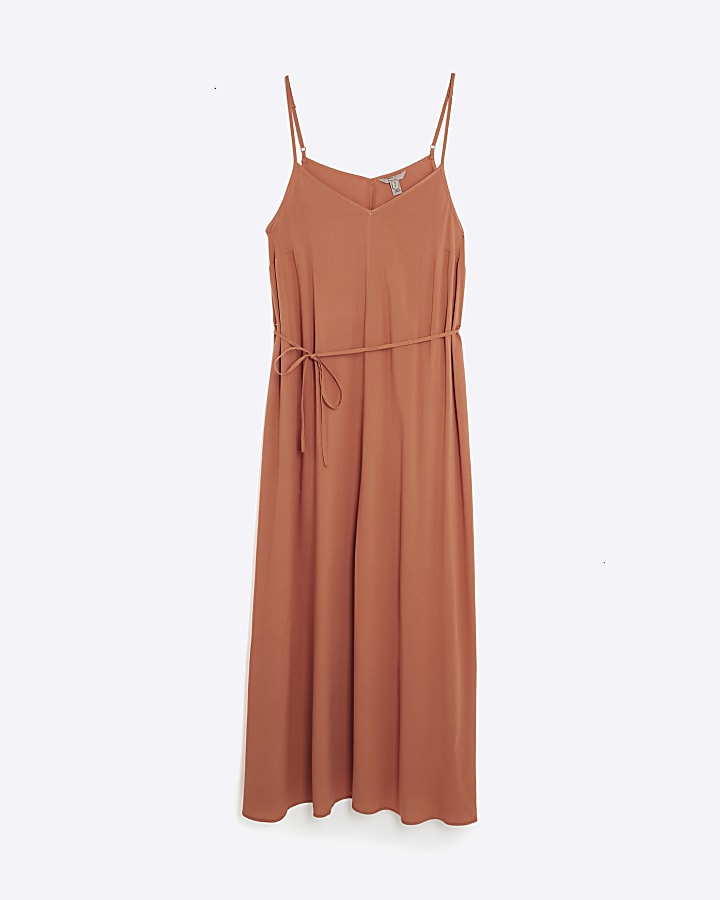 Orange Sleeveless Maxi Dress