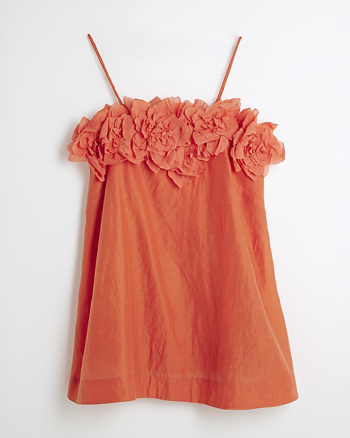 Coral Premium 3D Babydoll Mini Dress