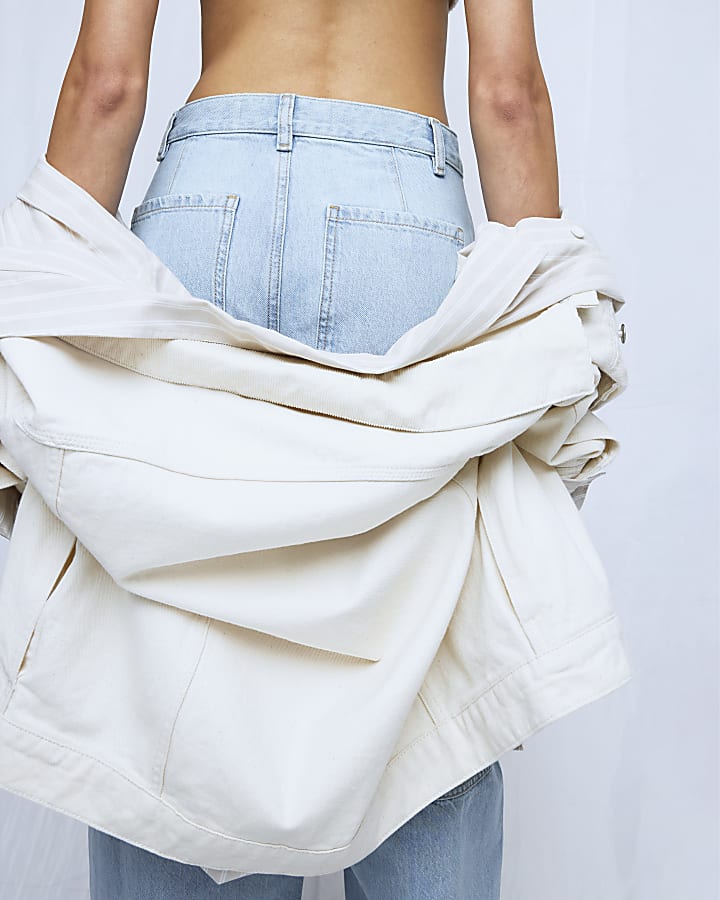 Blue Seam Detail Balloon Leg Jeans