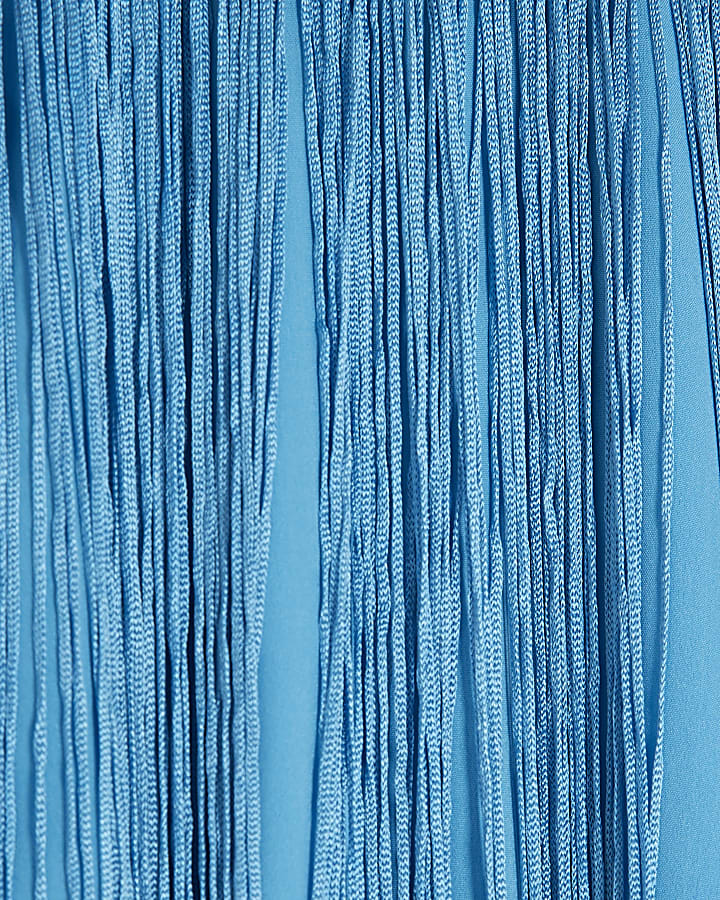 Blue Premium Fringe Mini Dress