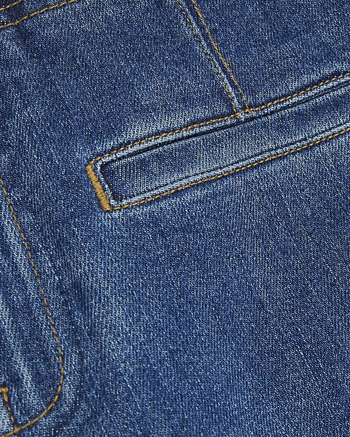 Blue Mid Rise Bootcut Jeans