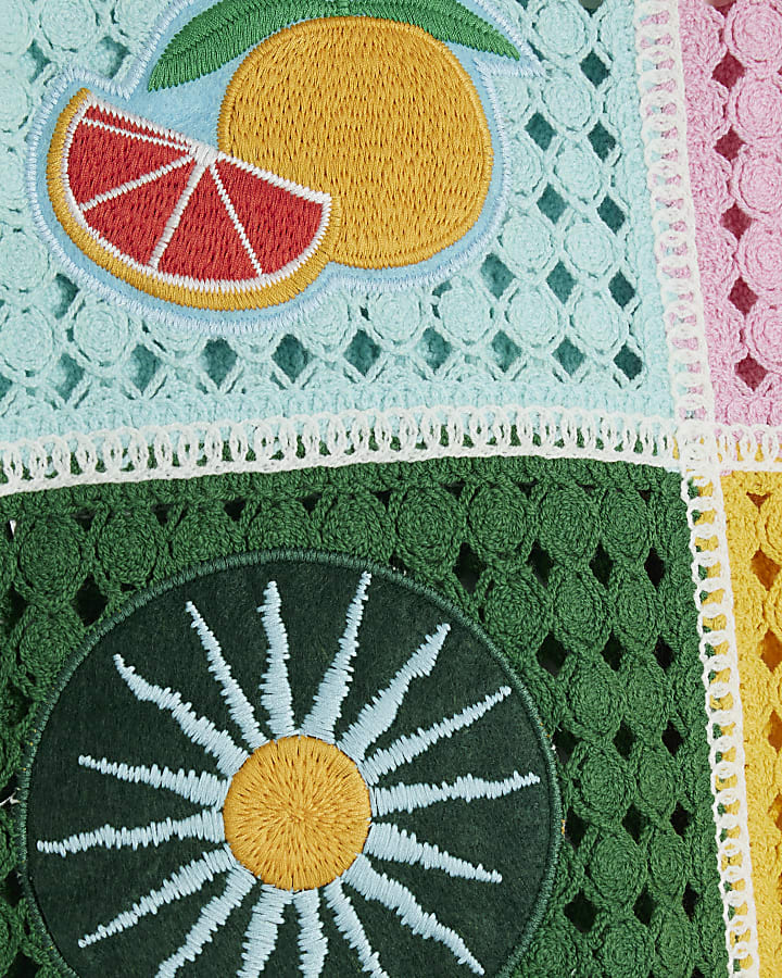 Multi Colour Atlas Crochet Check Vest
