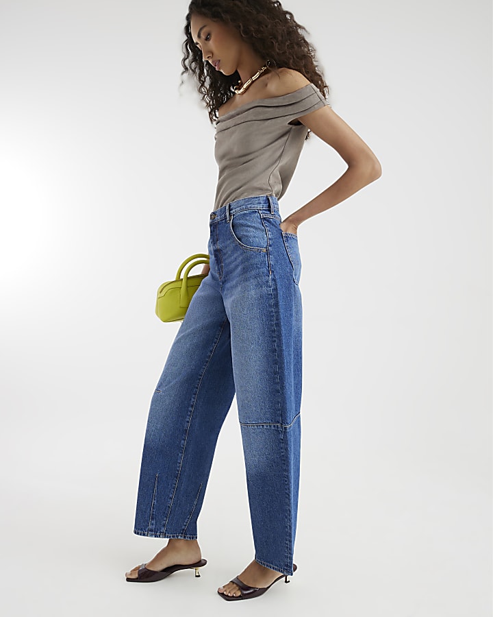 Blue Balloon Leg Jeans