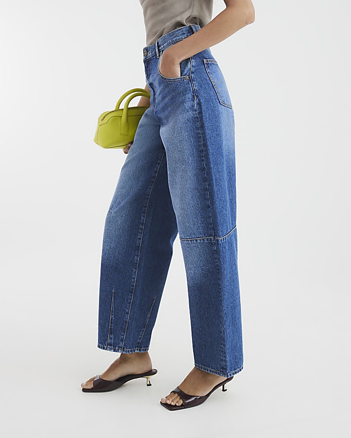 Blue Balloon Leg Jeans