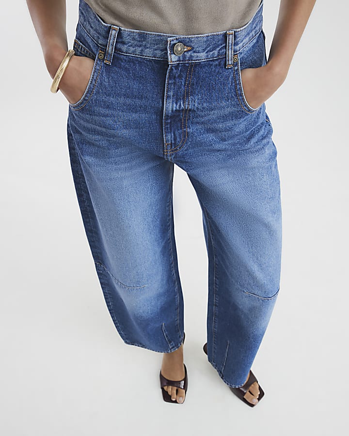 Blue Balloon Leg Jeans