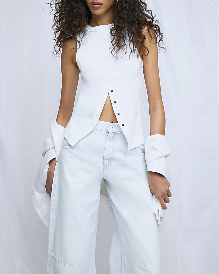 Blue Balloon Leg Jeans