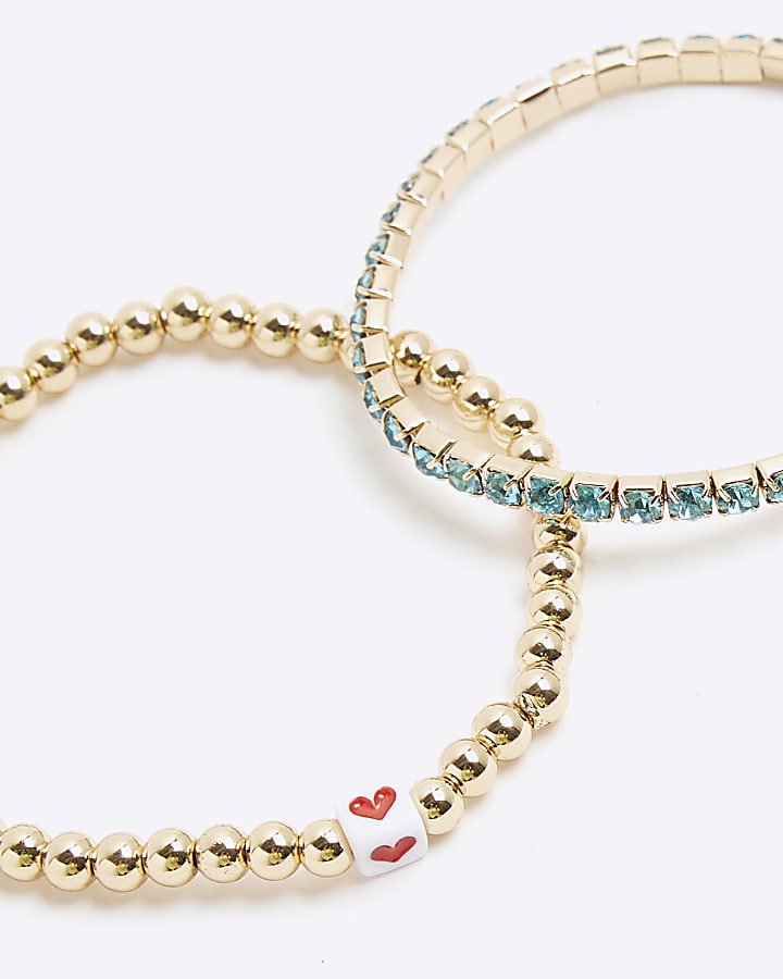 Blue Embellished Multipack Bracelets