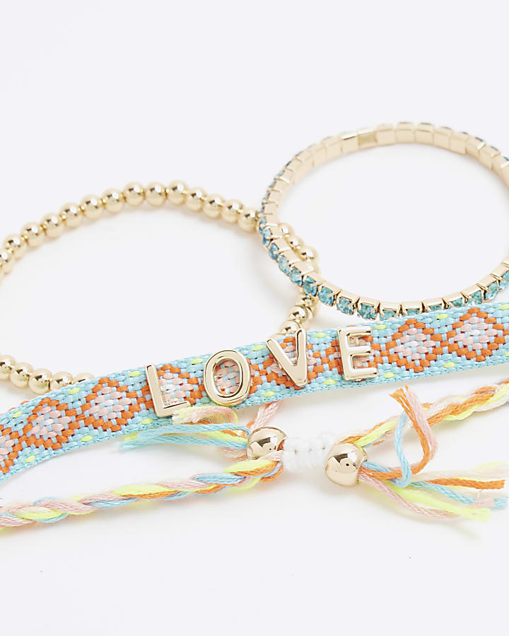 Blue Embellished Multipack Bracelets