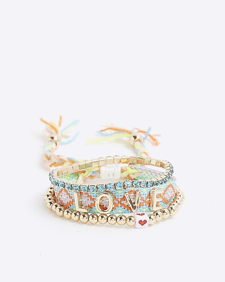Blue Embellished Multipack Bracelets