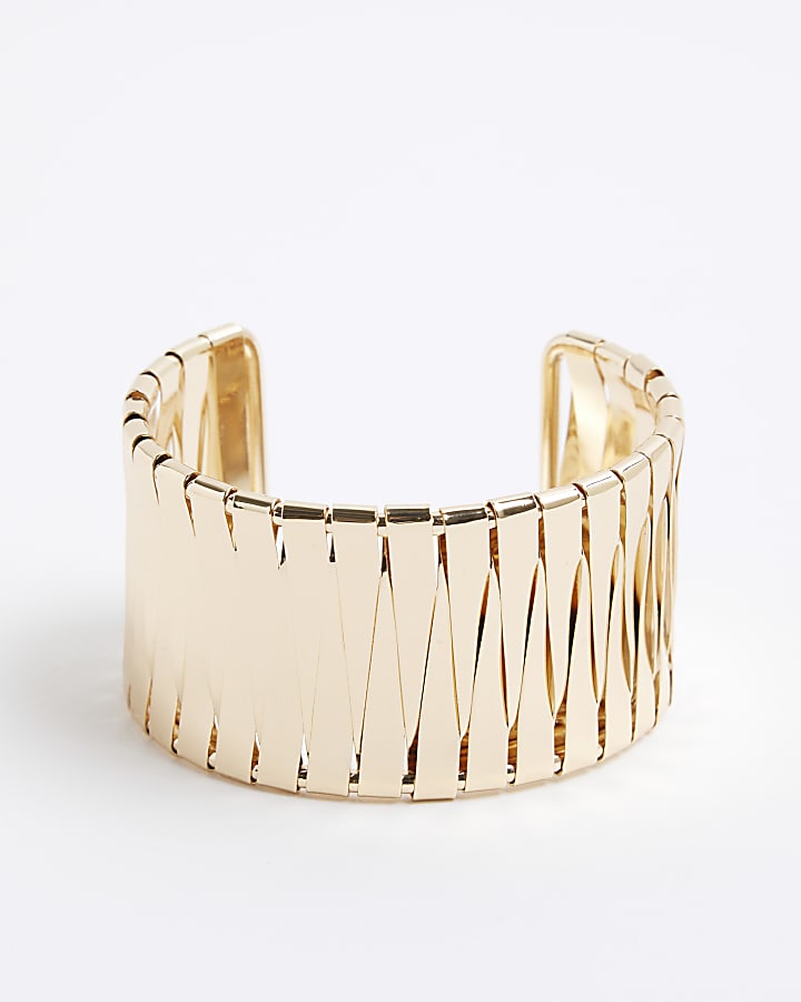 Gold Overlay Woven Cuff Bracelet