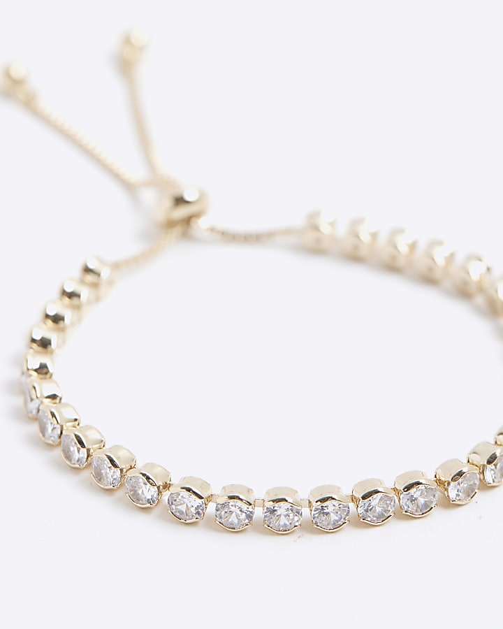 Gold Diamante Tennis Bracelet