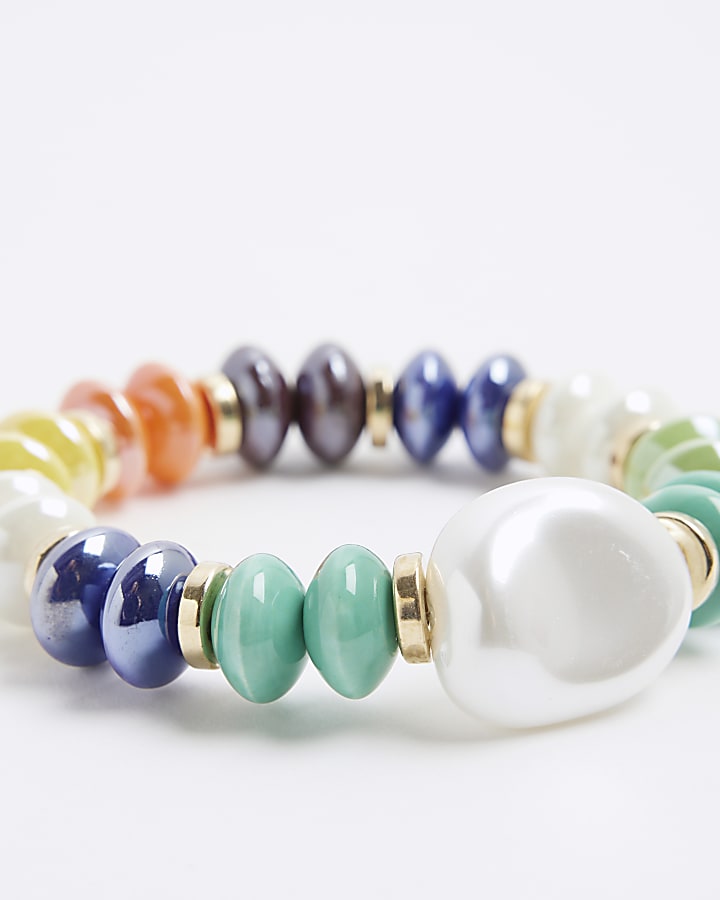 Green Beaded Pearl Bracelet