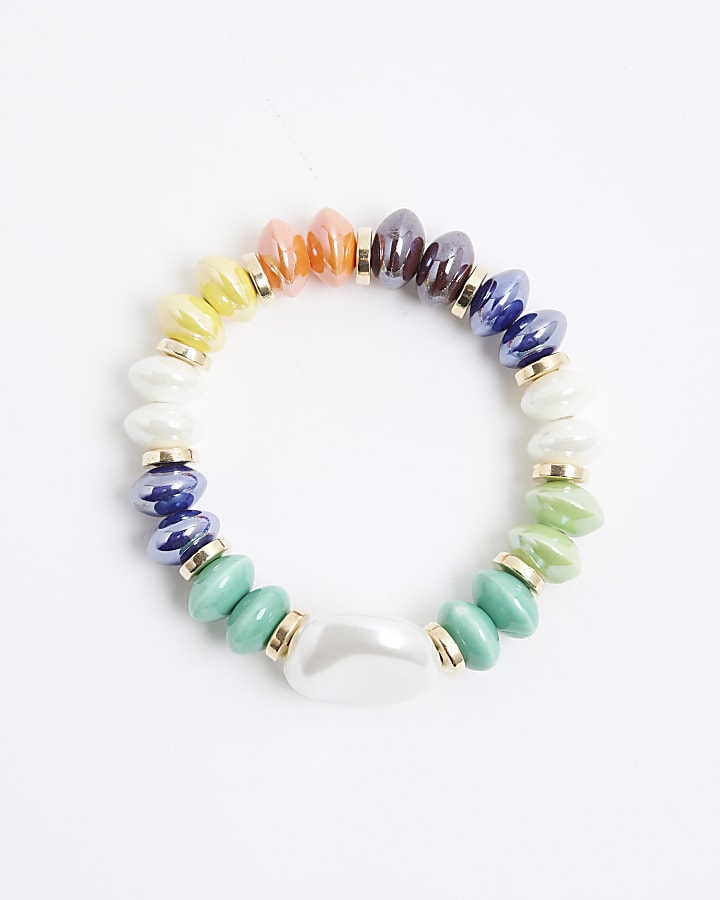 Green Beaded Pearl Bracelet