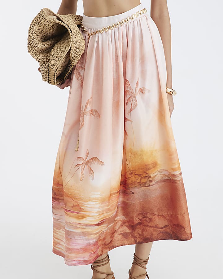 Cream Beach Maxi Skirt