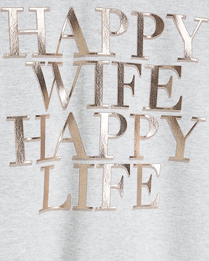 Grey Happy Wife Sweatshirt