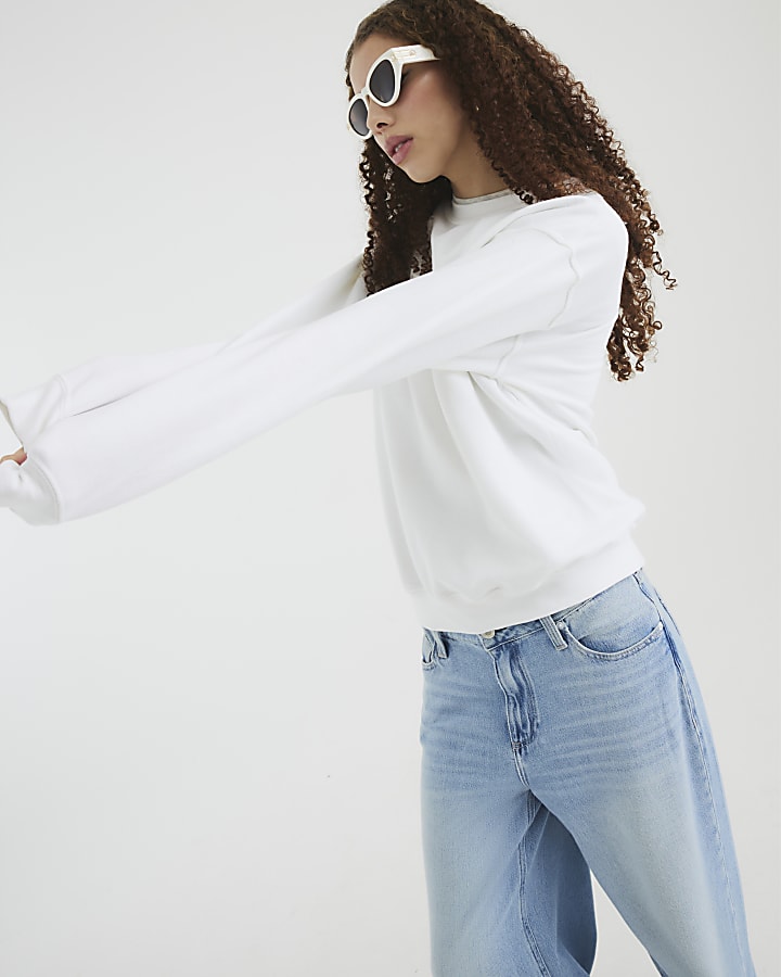 White Long Sleeve Bride Sweatshirt