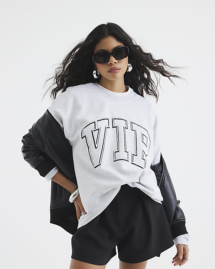 Grey VIP Print Sweatshirt