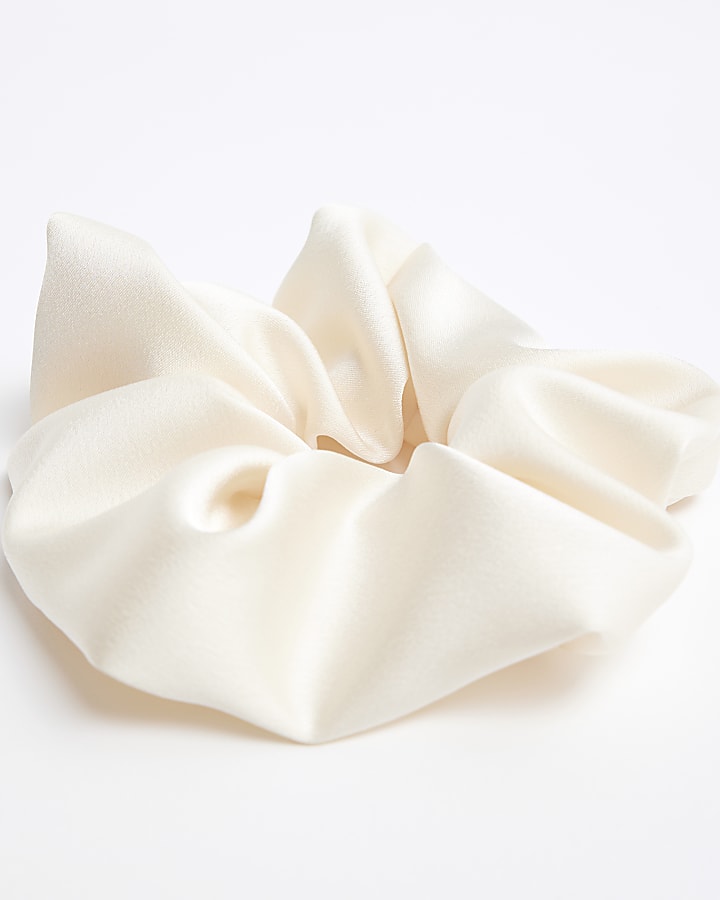 White Satin Scrunchie