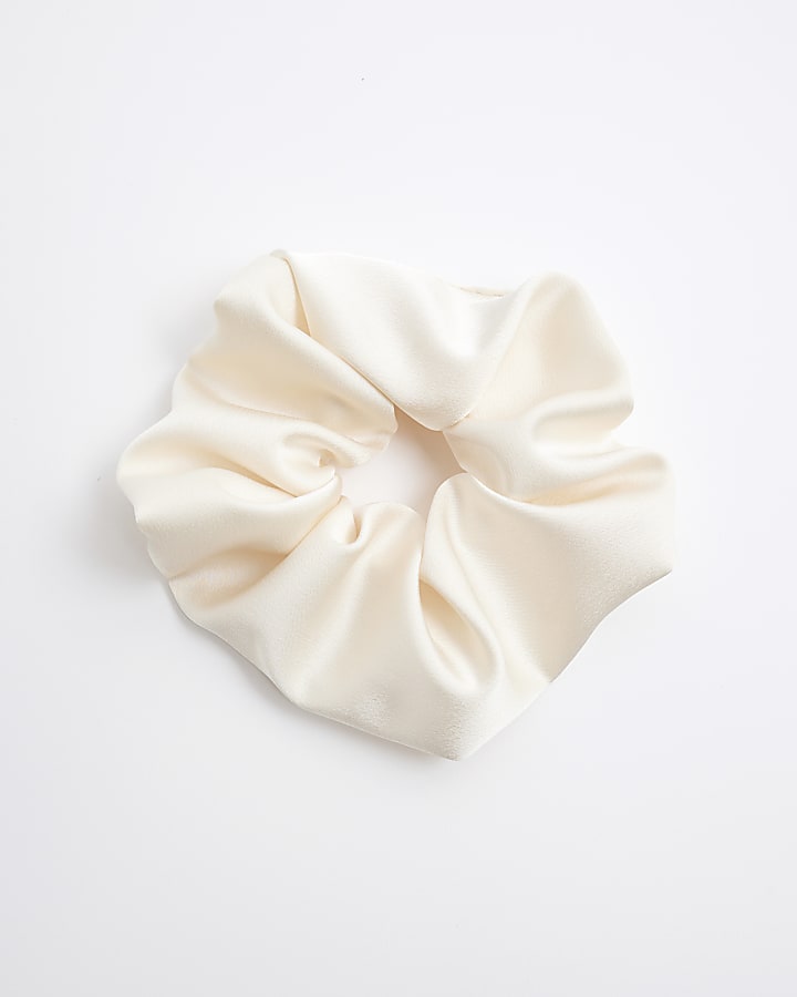 White Satin Scrunchie