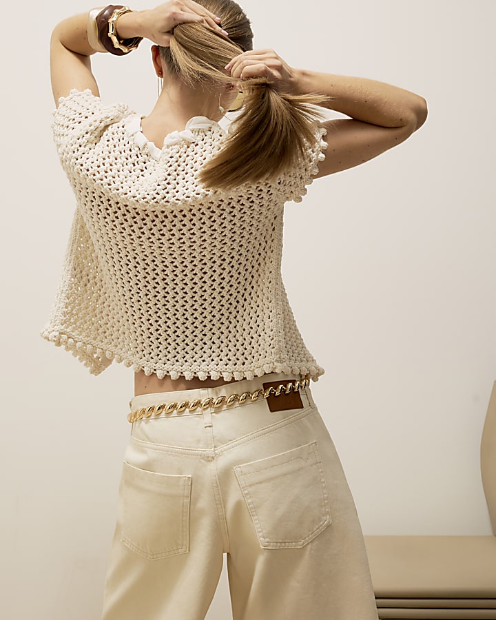 Cream Bow Front Cardigan