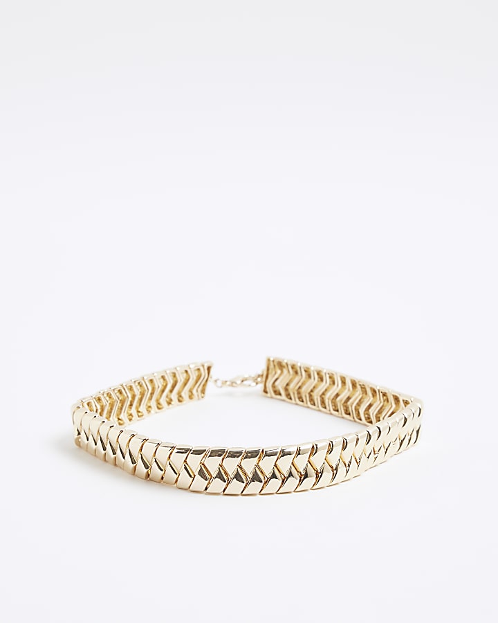 Gold Woven Choker Necklace