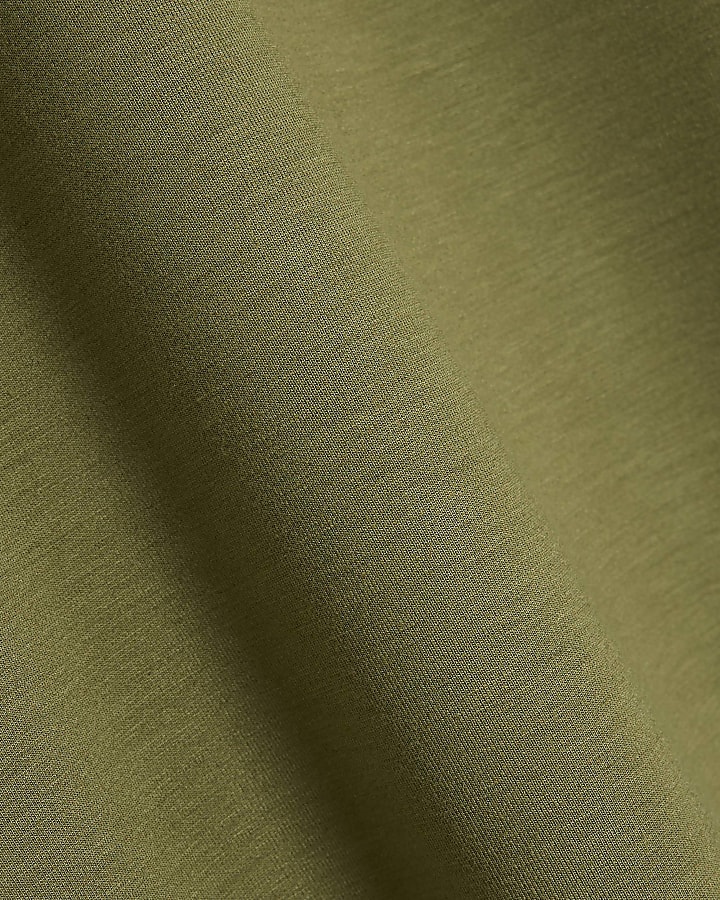 Petite Khaki Premium Maxi T-Shirt Dress