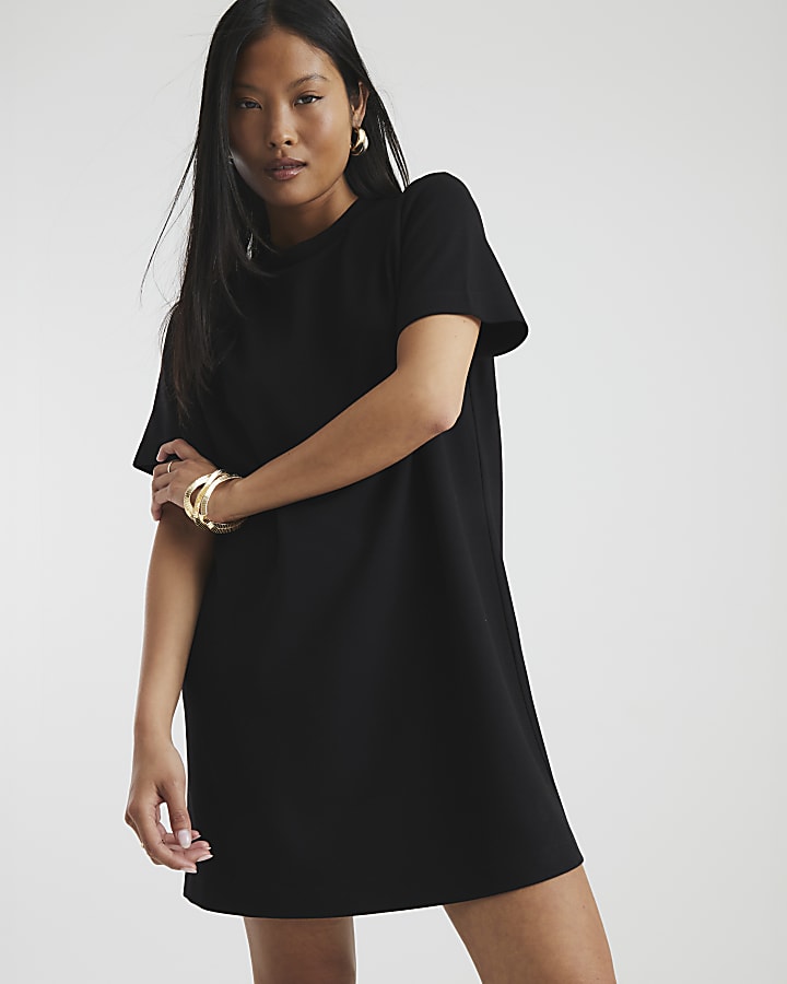 Petite Black Premium T-Shirt Mini Dress