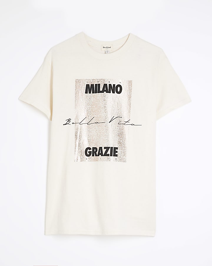 Beige Milano Grazie Short Sleeve T-shirt