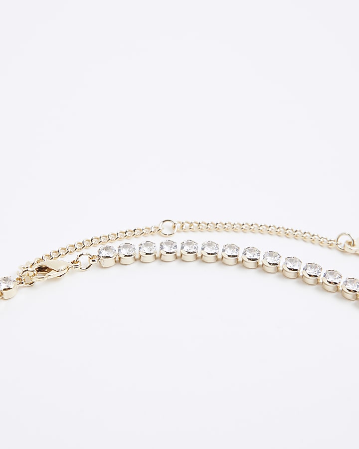 Gold Diamante Tennis Necklace