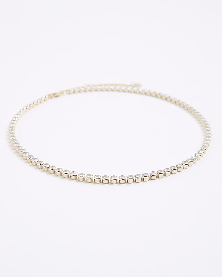 Gold Diamante Tennis Necklace